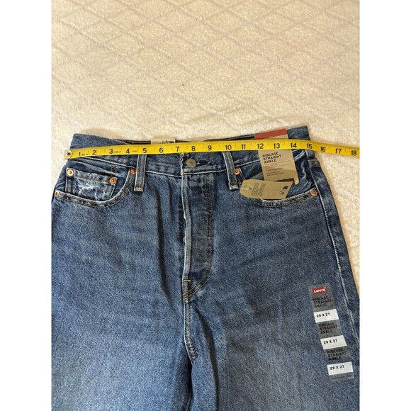 New Levi’s Super High Rise Rib Cage Straight Women’s  Distressed Jeans Sz  29/27 - Picture 16 of 16